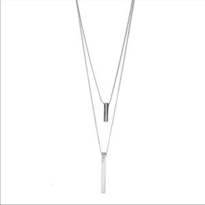 🛑3 for $10 MUST GO SALE Silver Layered Bar Necklace